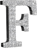 Qunclay 5.7" Silver Crystal Diamond Bling Letters Crushed Diamond Decoration Wooden Glitter Letter with Screw and Hooks Rhinestone Gift for Wedding Y2k Mcbling Bedroom Wall Decor (Letter F)