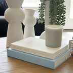 Beautiful Decorative Books - Set of 2 Linen Boxes Enhance Your Coffee Table, Bookshelf or Mantel Decor - Stylish Fake/Faux Books for Modern Home Decoration, Photo Storage and as a Keepsake Box