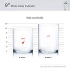WGV Cylinder Vase, Width 9", Height 10", Clear Wide Large Diameter Flower Glassware, Floral Container, Planter Terrarium for Wedding Party Event, Home Accent Decor, 1 Piece