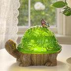 Spring Turtle Snow Globe Decor with 6H Timer, Swirling Glitter Water Globe Tortoise Spring Decoration, USB/Battery Operated, Turtle Glowglobe for Spring Holiday Home Decor and Gift