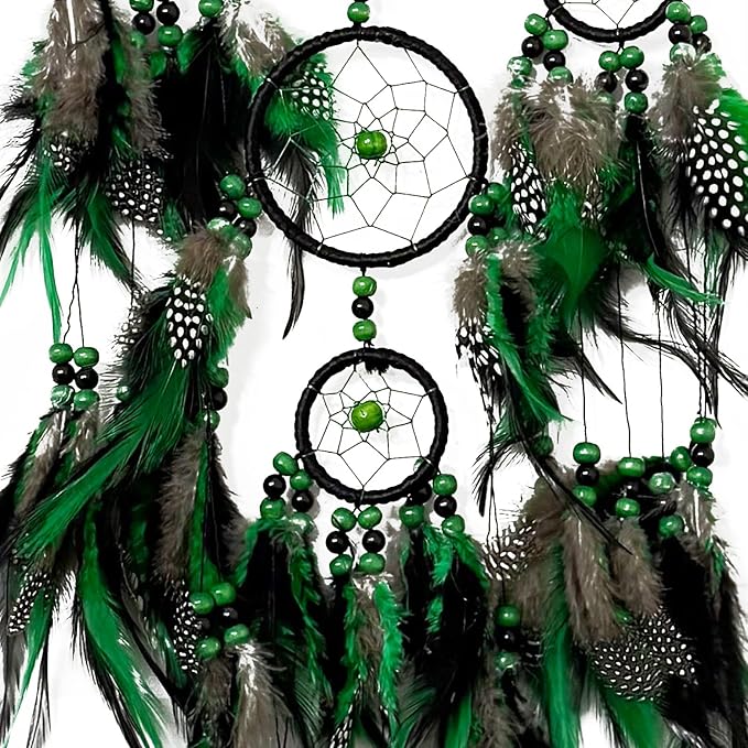 Dream Catchers, Green Leaf Weed Dreamcatcher Wall Hanging Ornament for Bedroom Living Room Apartment Wedding Party Decor, Festival Blessing Gift (Leaf-L)