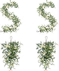 Pinkpum 20'' Eucalyptus Wreath 22'' Teardrop Swags Set 4 for Front Door Fireplace Hanging Porch Wall Home Window Kitchen Decor Farmhouse Garden Party Indoor Outdoor Summer Spring Fall All Seasons