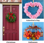 Zhehao 3 Pieces Christmas Decor Metal Wreath Hangers Over The Door Light Handy Wreath Hanger Hanging Hook (14 Inch, Antique Bronze Color)