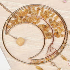 Yellow Gemstone Dream Catcher 7 Chakras Tree of Life Moon Dream Catchers with Healing Crystal Stones Handmade Suncatcher Dreamcatcher Wall Decor for Adults Living Room,Bedroom,Garden,Bless Gift