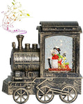 Wondise Lighted Christmas Snow Globes Musical Lantern with Timer, Battery Operated and USB Powered Spinning Water and Swirling Glitter Holiday Decoration