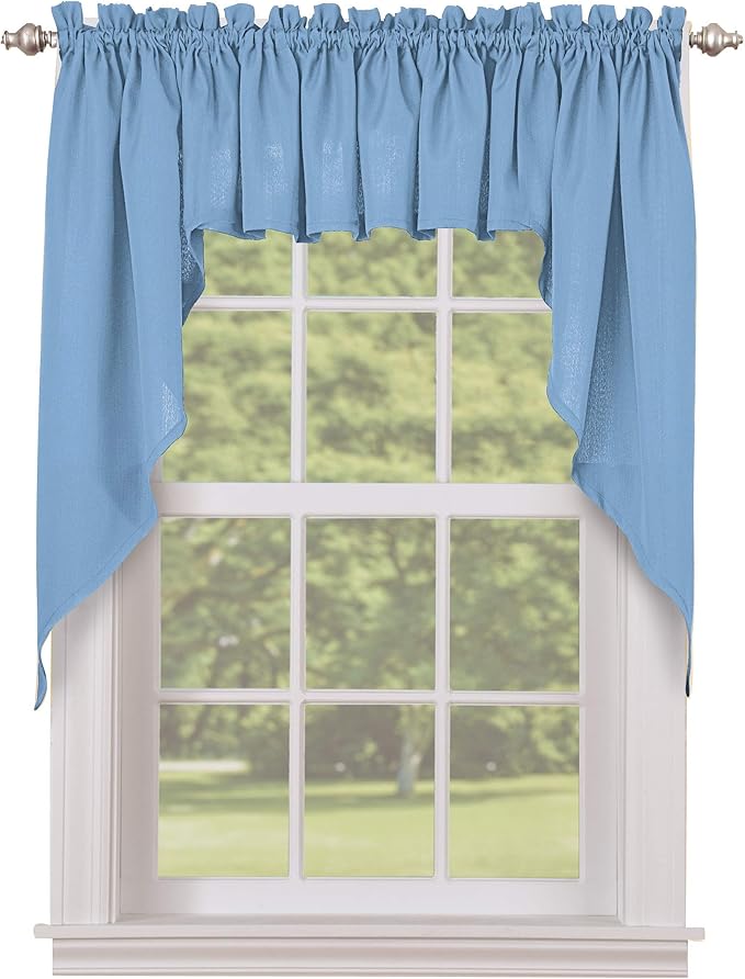 Lorraine Home Fashions 00200-SWAG-00003 Ribcord Swag Pair, 54-Inch x 38-Inch, Blue