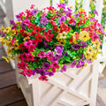 Artificial Flowers for Outdoors Daisy 12 Bundles for Home Decoration, Faux Flower Fake Plants Outside Decoration with Eucalyptus UV Resistant for Planter Porch Patio Yard Garden Colorful