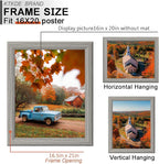 KTKDE 16x20 Picture Frame Set of 3,Studio Gallery 16 by 20 Poster Frame Gray Wooden, Large Frame for Photos, Posters - Art Prints best gift