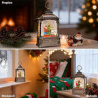 Christmas Snow Globes Lantern with The Nutcracker Music, Nutcracker Snow Globe with Swirling Glitter Effects, USB/Battery Powered with 6-Hour Timer, Christmas Decorations