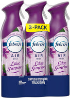 Febreze Air Mist, Air Freshener Spray, Odor Fighting Room Spray, Deodorizer for Home Bathroom Kitchen Office Apartment Dorm Room Classroom, Lilac Sunrise Scent, 8.1oz (Pack of 3)