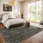 Traditional Design Vintage Floral Area Rug 6 x 9,Washable Area Rugs - Perfect for Living Room, Bedroom, Pet & Child Friendly, Nursery - Stain & Water Resistant Non-Slip, Dining Room Decor