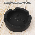 Outdoor Cigar Ashtrays Unbreakable Large Round Ring Gauge Silicone Ashtrays for Patio/Outside/Indoor/Home Decor with 4 Rest Cigar Holder Ash Tray Minimalistic