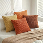 Fancy Homi 4 Packs Decorative Throw Pillow Covers for Living Room Couch Bed, Modern Farmhouse Boho Home Décor Accent Cushion Case, 12" x 12", Burnt Orange Series