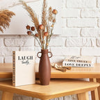 Thyle Linen Covered Fake Decorative Books with Wooden Beaded Tassel Faux Neutral Home Decor Coffee Table Books Decoration for Rustic Farmhouse Modern Living Room Bedroom Office Bookshelf Decor
