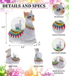 CoTa Global Llama Snow Globe Decor - Elegant Pink Sparkle Glitter Inside Figure, Animal Figurines Collectible Ornament for Birthday, Christmas - 45 mm