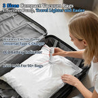 Vacuum Sealing Bags for Clothing Travel,Space Saver Vacuum Storage Bags with Air Pump,Compression Packing for Luggage and Clothes Travel (9 Combo Bags+Electric Pump)
