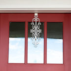 [Front Door Wreath Hanger] - Colonial Design | Adjustable Hook Length for Tall and Small Doors | Padding to Prevent Damage Like Scratch and Dents | Heavy Duty Cast Iron Metal Hangar - (White)