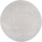 Modern Indoor Rug Orbit 6 Round Area Rugs for Living Room Luxury Kitchen Bedroom Durable Soft Geometric Durable Low and High Pile Stain Resistant Non Shedding Area Carpet 6 Round
