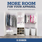 ZOBER Purple Velvet Hangers 50 Pack - Clothes Hangers, Coat Hanger for Pants & Dress Clothes - Non Slip w/ 360 Degree Swivel, Holds up to 10 lbs - Strong Felt Hanger for Clothing