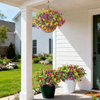 Artificial Flowers for Outdoors, 14 Bundles Multicolor Silk Fake Flower for Spring Summer Decoration, UV Resistant No Fade Artificial Outdoor Plants for Home Planter Porch Patio Yard Decor