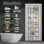 28 Compartment Over the Door Shoe Organizer, Breathable Mesh Large Shoe Rack for Closet Storage, Space Saving Hanging Shoe Holder with Reinforced Hooks (Fits Men & Women,White-01)