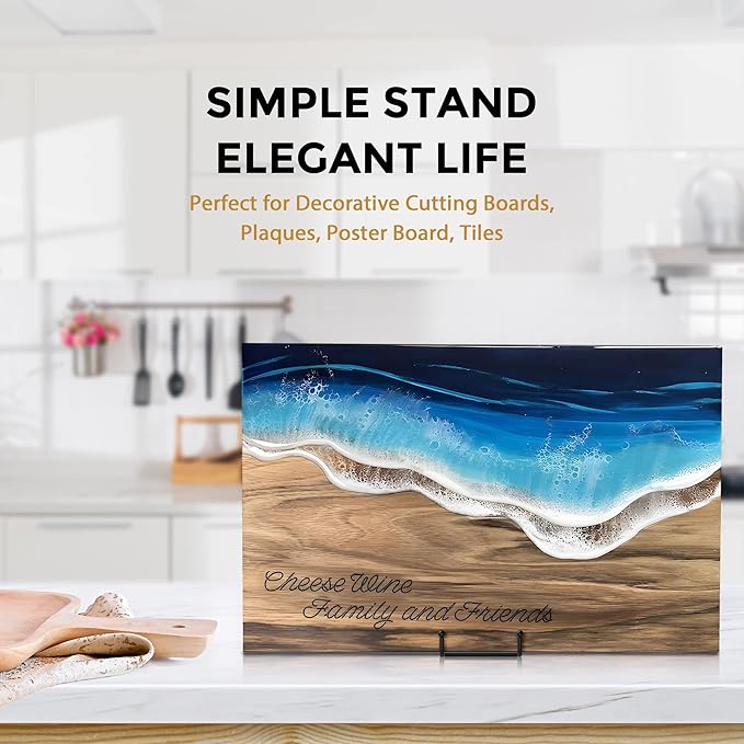 TR-LIFE 3 Pack 10 Inch Large Plate Stands for Display - Metal Plate Holder Display Stand + Picture Frame Holder Stand + Small Easels for Decorative Plate, Platter, Book, Plaques, Photo, Tabletop Art