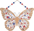 Valery Madelyn 4th of July Wreath, Patriotic Wreath for Front Door, Red White and Blue Butterfly Decor, Wooden Americana Sign for 4th of July Independence Day USA 250th Anniversary, 16 Inch