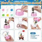 Layhit 72 Pcs 4 Inch Empty DIY Snow Globe Bulk Clear Plastic Water Globe Bulk Fillable Valentines Day Snow Globes with Screw Off Cap Keepsake Display Case for DIY Crafts Ornaments Home Decoration
