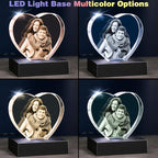 3D Photo Crystal, Personalized Gifts for Father Dad Husband, Grandpa,Unique Gift for Dad from Daughter Son,Custom Birthday,Anniversary,Memorial,Couples Gifts