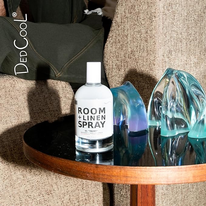 DedCool Room + Linen Spray in 01 Taunt | Natural Fabric & Linen Spray | Non-Toxic, Essential Oil Infused | Freshens Home, Bedding, Couch, Closet & Bath | 3 fl oz
