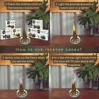 TRUMIRI Gourmet Incense Cones - Variety Pack - Total 60 Cone Incense (6 Scents x 10 Conos) - Vanilla, Cinnamon, Coffee, Chocolate, Clove, Ginger - Cone Incense Scents - Insense Cones - Incent Cone