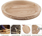 Hanobe Wooden Tray for Coffee Table: Candle Holder Plate Round Decorative Serving Tray - Vintage Table Centerpiece Rustic Farmhouse Home Decor