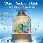 Ocean Themed Snow Globe Lantern with Music - USB or Battery Powered Light Up Water Lantern with Seahorse - Swirling Glitter Water Globe for Summer Costal Ocean Decor Gift for Ocean Lover (Seahorse)