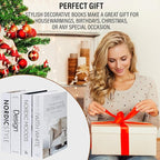 PROBENEX Mono Large | 4 PCS Faux Decorative Books for Home Decor | Not Real Books (Cardboard Boxes) | Coffee Table, Shelf Styling & Modern Aesthetic Accent Pieces for Living Room, Office