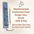 Sparkling Art Glass Mezuzah - Easy Mount Indoor or Outdoor - Weatherproof Metal Case - Gift Box and Non-Kosher Scroll Included - Hand Made in USA - Guaranteed for Life! (Steel Grey)