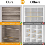 Tribesigns Tall Shoe Cabinet, 9 Tiers 40-45 Pairs Heavy Duty Wood Freestanding Shoe Storage Cabinet, 70.8'' Tall Shoe Cabinet with Open Storage for Entryway (1, Beige Gray)