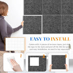 DOLLAR BOSS Large Cork Board for Wall 48" x 36" x 0.5" Bulletin Board 12 Packs Corkboard Tiles Self Adhesive Felt Wall Tiles for Office Home School, Dark Grey