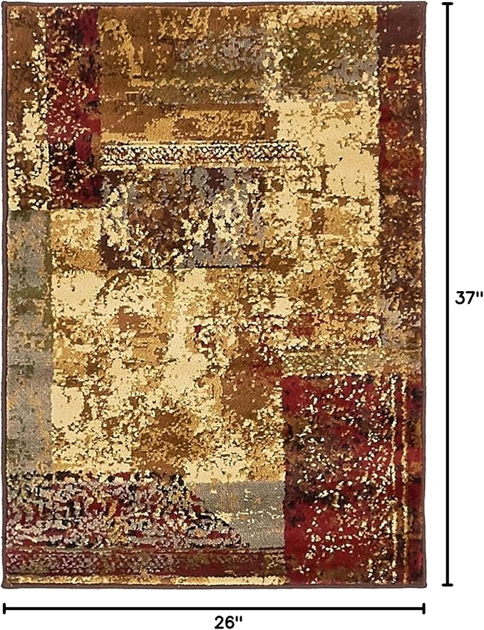 Unique Loom Barista Collection Area Rug - Arusha (2' 2" x 3' 1" Rectangle, Beige/ Black)