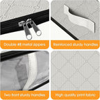 StorageRight Under Bed Storage Bags 2 Pack, 40L Large Clothes & Comforter Storage Containers with Clear Window, Breathable Fabric Organizer for Blankets, Bedding, Seasonal Clothing, White
