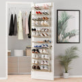 Whitmor 36 Pair Over The Door Shoe Organizer, 12 Tier Hanging Shoe Organizer, Heavy Duty Metal & Mesh Shoe Holder, Hanging Shoe Rack for Closet Organizer & Storage, 69"L x 21.7"W x 7.5"H, Oat