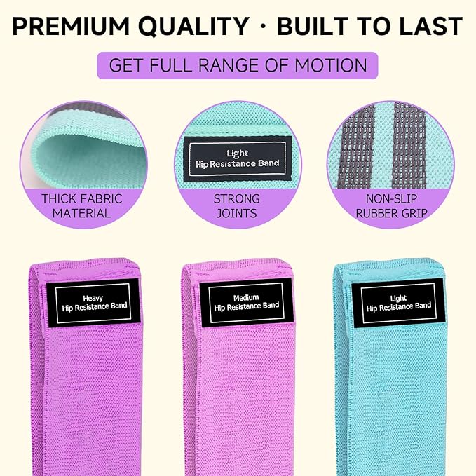 Resistance Bands, Fabric Workout Bands for Women & Men