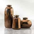 Ceramic Vase Set of 3,Small Modern Farmhouse Pottery Vases, Neutral Rustic Vases for Pampas Grass, Dried & Fresh Flowers - Ideal for Bedroom, Living Room, Bookshelf, Mantel, Centerpiece Table Decor