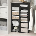 Furinno PASIR 10-Tier Closet Organizers and Storage, Open Shelf, Storage Organizer, 12-Inch Width, for Closet, Bedroom, Blackwood