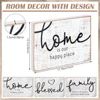 Jetec 3 Pcs Wooden Family Sign Rustic Blessed Home Wall Art Mini Wood Wall Decor Farmhouse Table Shelves Decoration Sign for Bedroom Kitchen Living Room Table Decor (Retro Color,7 x5 x 0.59 in)