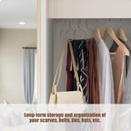 Zonon 24 Pcs Scarf Hangers Metal Belt Hat Ring Hanger with Grip Coating, Scarf Organizer Storage Holders for Ties Scarves Belts Tank Tops Hat Hooks (White)