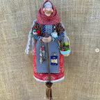 Handmade Kitchen Witch Doll, Witch Figurine Luck Charm Home Decor, Flying Witch Figures on Broomsticks, Cooking Dolls Kitchen Hanging Decor, Unique Gifts for Mom (C)