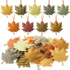 Tudomro 27 Pcs Fall Tree Decoration Autumn Thanksgiving Leaves Tree Ornaments Thanksgiving Decor 3D Felt Leaves Pumpkin Autumn Hanging Ornaments for Home Decor Party Favors(Maple Leaf Style)