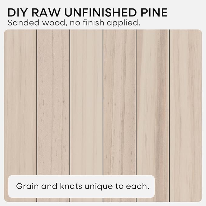 Homeforia 24 inch Wood Floating Shelves, High End Solid Natural Wood 24inch Floating Shelf for Wall, Unfinished Wooden 24 inches Floating Shelves, Heavy Duty Bracket, 24 X 6.5 X 1.75 in, Set of 4