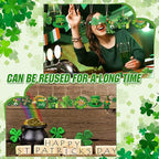 Sintuff 36 Pieces St. Patricks Day Decorations Wooden Shamrock Ornaments for Tree St Patricks Day Ornaments Irish Hanging Decorations for Party