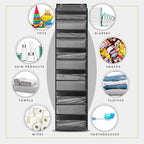HOMELUX THEORY UPGRADED 6 Tiers Over The Door Organizer Hanging - 100D EXTRA THICK & 50lbs HUGE CAPACITY, 12 Side Mesh Pockets Over The Door Shoe Organizer, Hanging Closet Organizer (Dark Gray, 1pc)